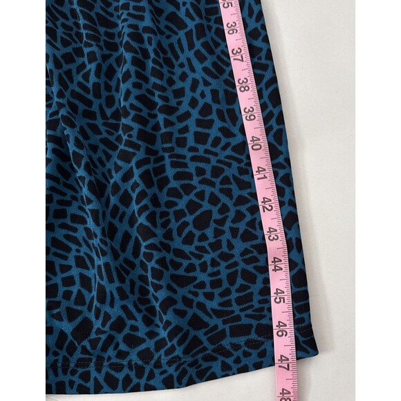 Chico's Travelers Boho Teal Black Leopard Print Dress Size 8/10 - Picture 15 of 16